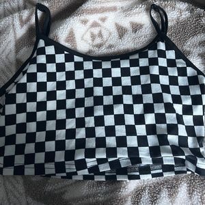Checkered crop top SHEIN